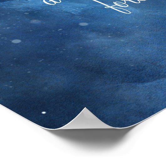 月の空の満月の星の愛する記憶のサイン ポスター (角)