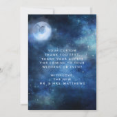 月の空の満月の星結婚の愛と感謝してい サンキューカード (裏面)