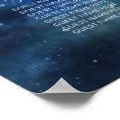 月の空の満月結婚のテーブル座席表 ポスター (角)