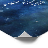 月の空の満月結婚の開いたバーテーブルの看板 ポスター (角)