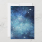 月の空の満月 天体の銀河 星のウェディング 招待状 (裏面)
