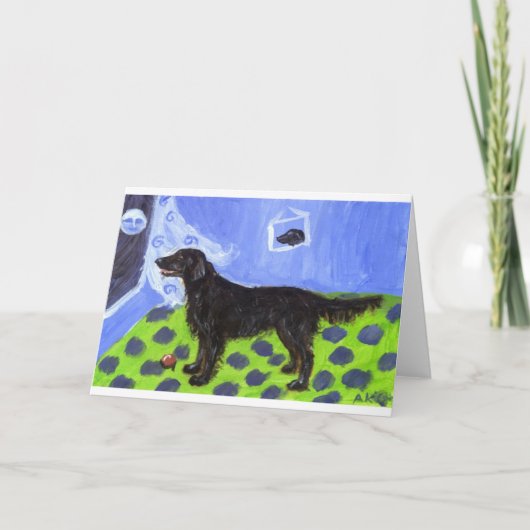 月の笑顔を感じるフラットティ カード (正面)