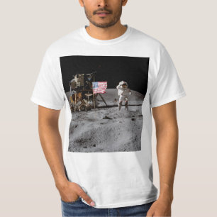 月の米国の旗の挨拶 Tシャツ