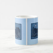 月の精神(淡いブルーの) コーヒーマグカップ (中央)