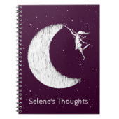 月の紫色を絵を描いて下さい ノートブック (正面)