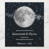 月の結婚ワインラベル ワインラベル (シングルラベル)