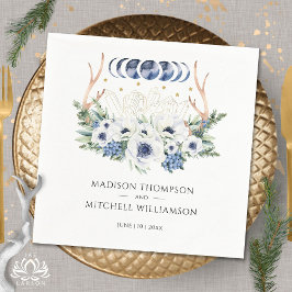 月の結晶の花ボホ形而上学的結婚な スタンダードカクテルナプキン