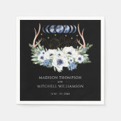 月の結晶の花ボホ形而上学的結婚な スタンダードカクテルナプキン (正面)