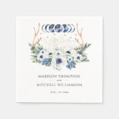 月の結晶の花ボホ形而上学的結婚な スタンダードカクテルナプキン (正面)