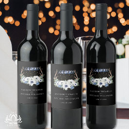 月の結晶の花ボホ形而上学的結婚な ワインラベル