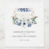 月の結晶の花ボホ形而上学的結婚な ワインラベル (シングルラベル)