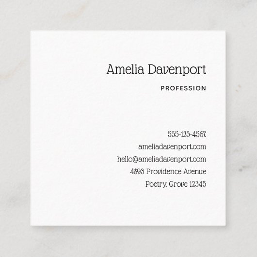 月の美しい顔 スクエア名刺 (裏面)