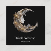 月の美しい顔 スクエア名刺 (正面)