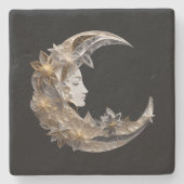 月の美しい顔 ストーンコースター (正面)