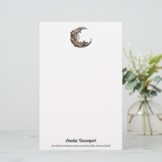 月の美しい顔 便箋 (スタンド正面)