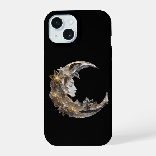 月の美しい顔 iPhone 15ケース (裏面)
