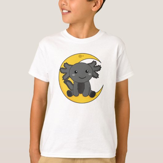 月の良い夜の黒いアクソルト Tシャツ (正面)