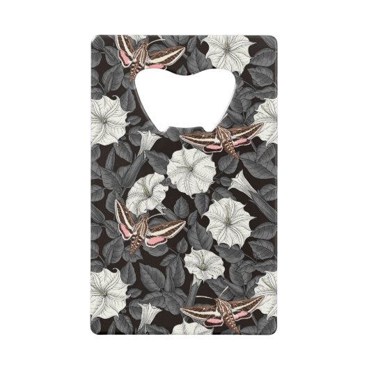 月の花とスフィンクスの蛾2 クレジットカード栓抜き (正面)