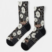 月の花とスフィンクスの蛾2 ソックス (左)