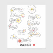 月の花のステッカーセット シール (シート)