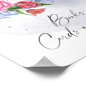 月の花の上に赤ちゃんシャワー本、カード ポスター (角)