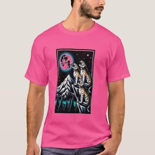 月の虎で泣く Tシャツ (正面)