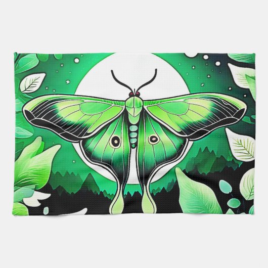 月の蛾の夜 キッチンタオル (横)