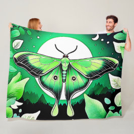 月の蛾の夜 フリースブランケット