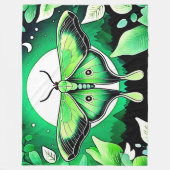 月の蛾の夜 フリースブランケット (正面)