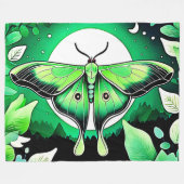 月の蛾の夜 フリースブランケット (正面(横))