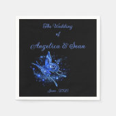 月の蛾の魔法結婚の スタンダードカクテルナプキン (正面)