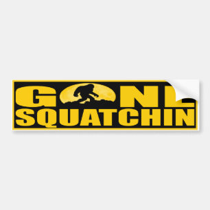 月の行ったSQUATCHINの吠え声-ビッグフットを見つけること バンパーステッカー