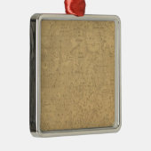 月の表面地図の目に見える側面 メタルオーナメント (右)