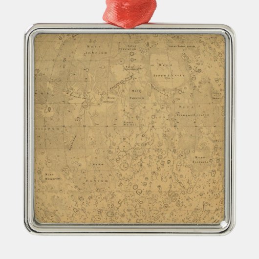 月の表面地図の目に見える側面 メタルオーナメント (正面)