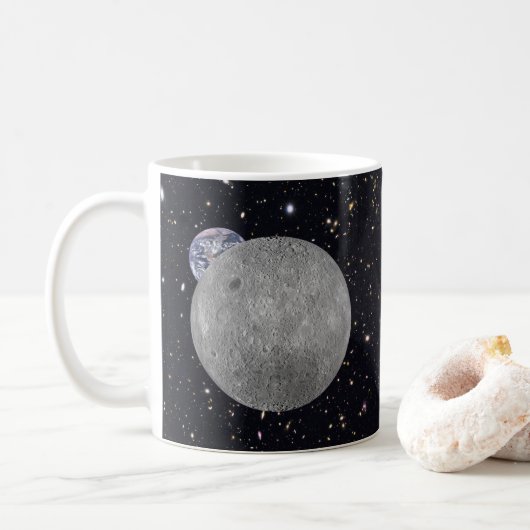 月の裏側 宇宙の星空 コーヒーマグカップ (ドーナツ)