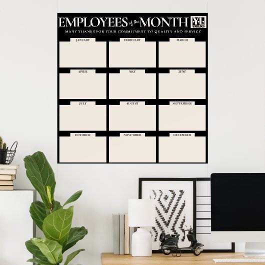 月の複数の従業員の写真の表示投稿 ポスター (ホームオフィス)