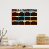 月の複数の従業員の写真の表示投稿 ポスター (キッチン)