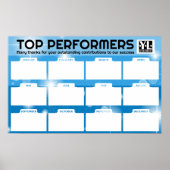 月の複数の従業員の写真の表示投稿 ポスター (正面)