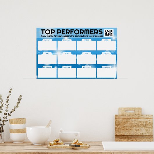 月の複数の従業員の写真の表示投稿 ポスター (キッチン)