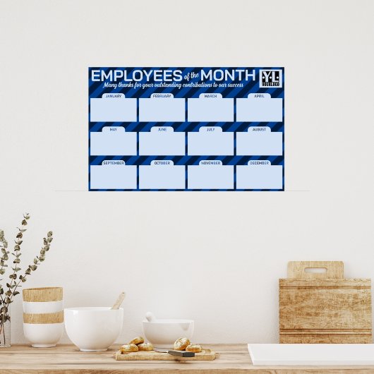 月の複数の従業員の写真の表示投稿 ポスター (キッチン)