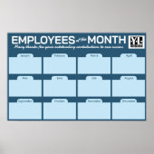 月の複数の従業員の写真表示 ポスター (正面)