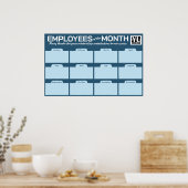 月の複数の従業員の写真表示 ポスター (キッチン)