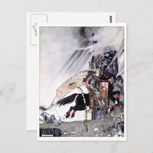 月の西の太陽の東のヴィンテージ葉書 ポストカード (正面/裏面)