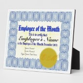 月の証明書の使用人 フォトプラーク (側面)