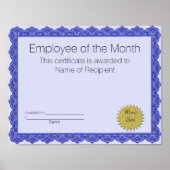 月の証明書の使用人 ポスター (正面)