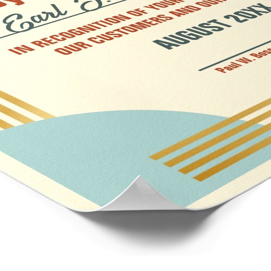 月の証明書の従業員またはダウンロード ポスター (角)