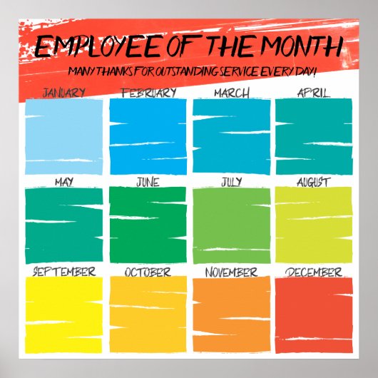 月の認識の写真表示従業員 ポスター (正面)