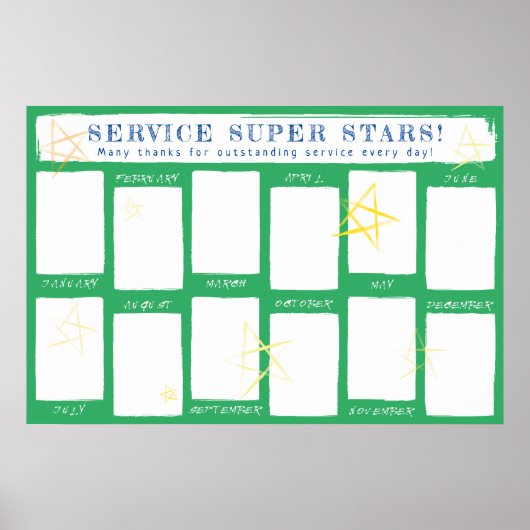 月の認識の写真表示従業員 ポスター (正面)