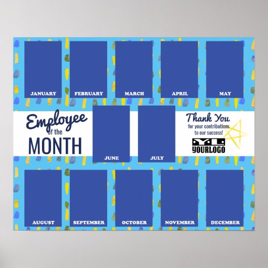 月の認識の写真表示従業員 ポスター (正面)