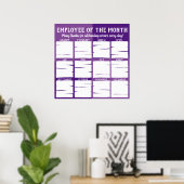 月の認識の写真表示従業員 ポスター (ホームオフィス)